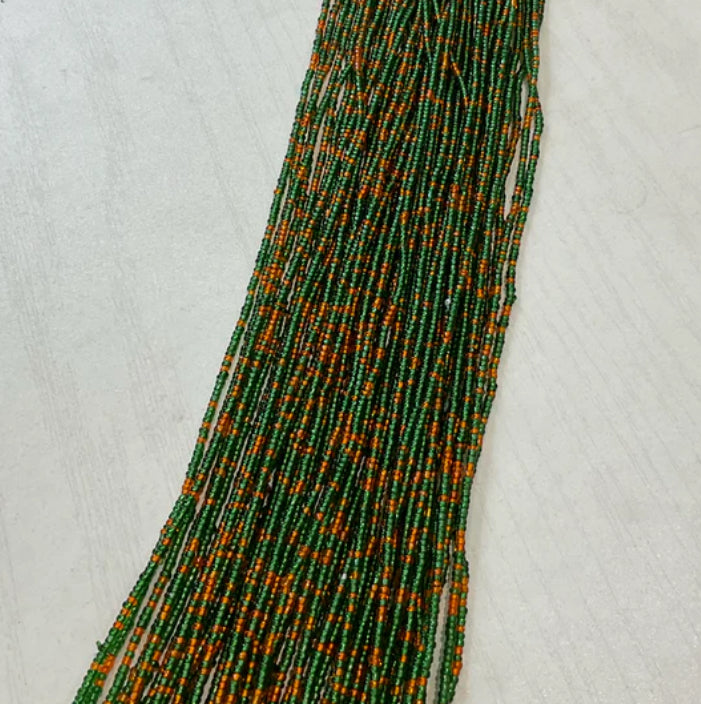 Green & Orange Thin Waistbeads