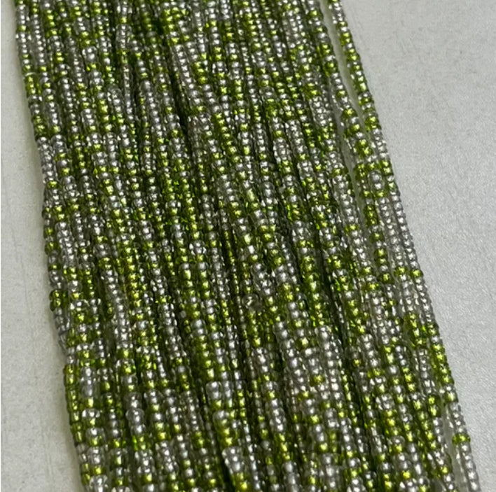 Green and Clear Thin Waistbead