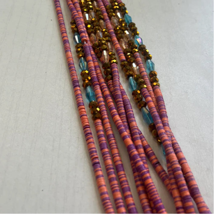 Pink & Purple Mixed Size Waistbead